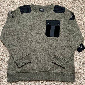 NWT Brooklyn Standard Men’s Knit Fleece Sweater Sweatshirt Olive, Size Large